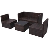 vidaXL Loungeset 5-delig | Poly Rattan Bruin | Nu 50% Korting!