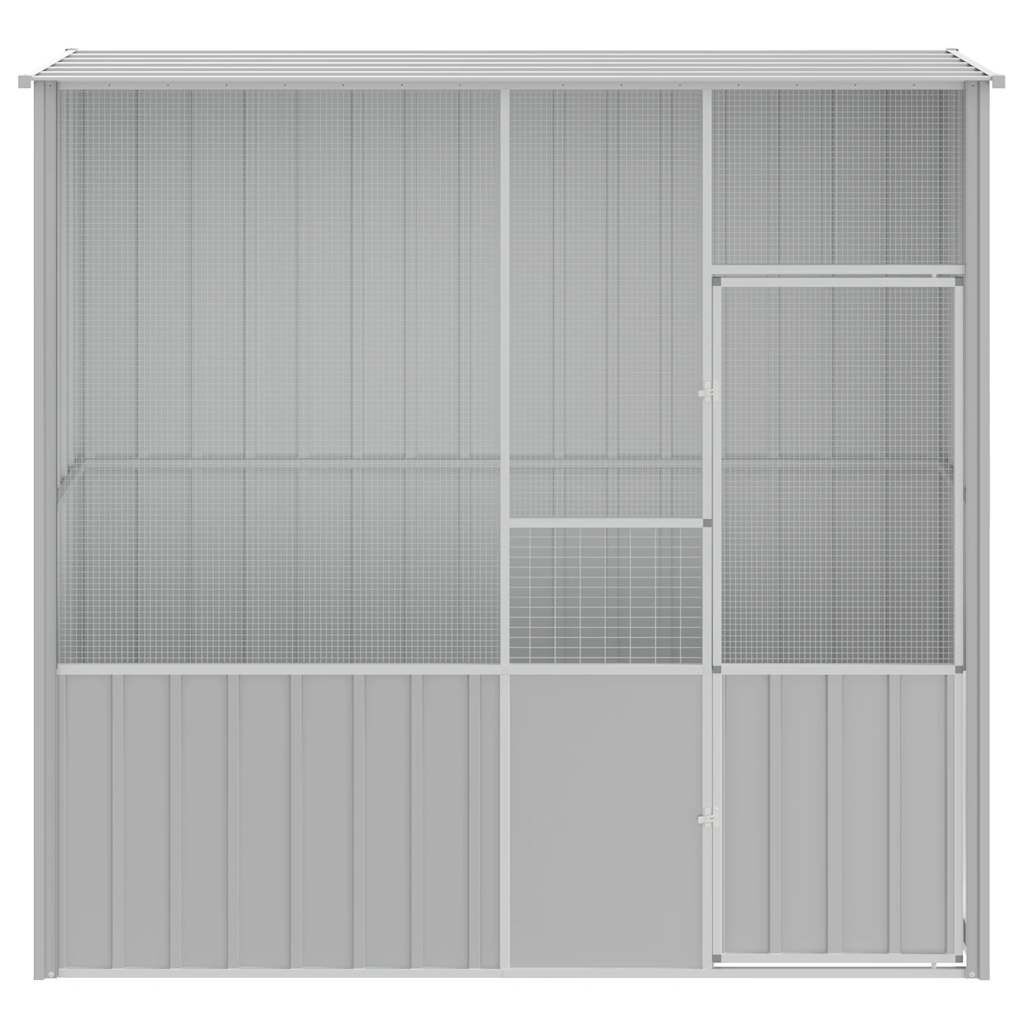 vidaXL Vogelkooi 215x78x200cm Gegalvaniseerd Staal Grijs - 35% Korting!