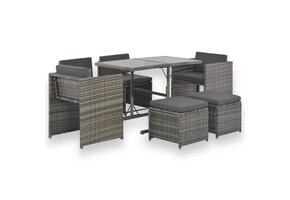 vidaXL 7-delige Tuinset Poly Rattan - Grijs | 35% Korting!