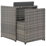 vidaXL 7-delige Tuinset Poly Rattan - Grijs | 35% Korting!