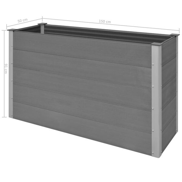 vidaXL Verhoogde Plantenbak 150x50x91cm HKC Grijs - 35% Korting