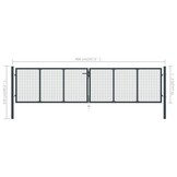 vidaXL Gaaspoort 400x125 cm Grijs - Nu met 55% Korting!