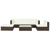 vidaXL 6-delige Loungeset met Kussens - Poly Rattan Bruin (35% Korting)