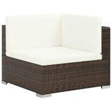 vidaXL 6-delige Loungeset met Kussens - Poly Rattan Bruin (35% Korting)