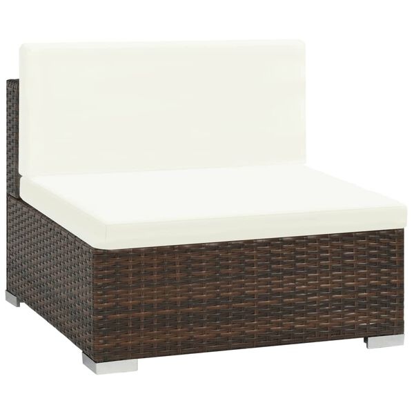 vidaXL 6-delige Loungeset met Kussens - Poly Rattan Bruin (35% Korting)