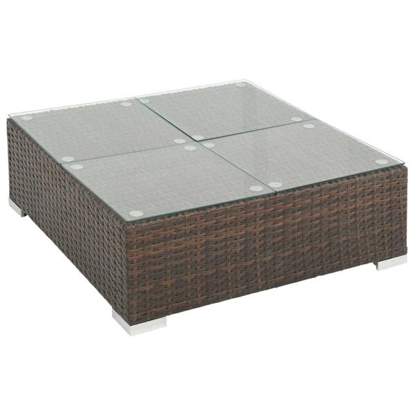 vidaXL 6-delige Loungeset met Kussens - Poly Rattan Bruin (35% Korting)