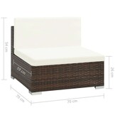 vidaXL 6-delige Loungeset met Kussens - Poly Rattan Bruin (35% Korting)