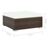 vidaXL 6-delige Loungeset met Kussens - Poly Rattan Bruin (35% Korting)