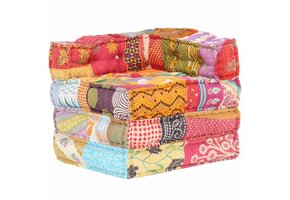 vidaXL Poef Modulair Stof Patchwork - 35% Korting