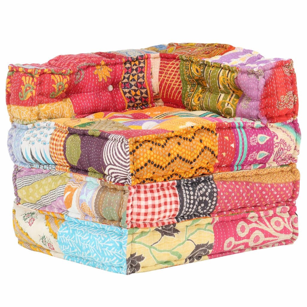 vidaXL Poef Modulair Stof Patchwork - 35% Korting