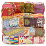 vidaXL Poef Modulair Stof Patchwork - 35% Korting