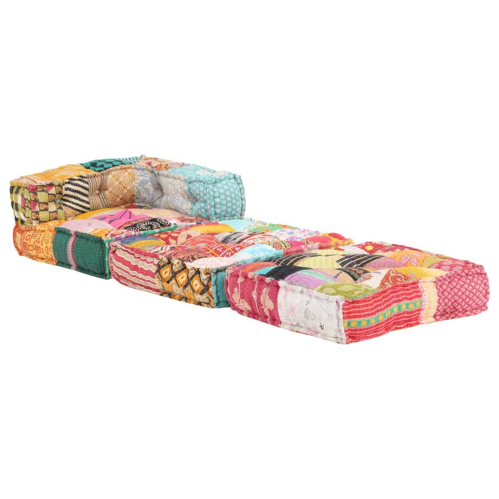 vidaXL Poef Modulair Stof Patchwork - 35% Korting