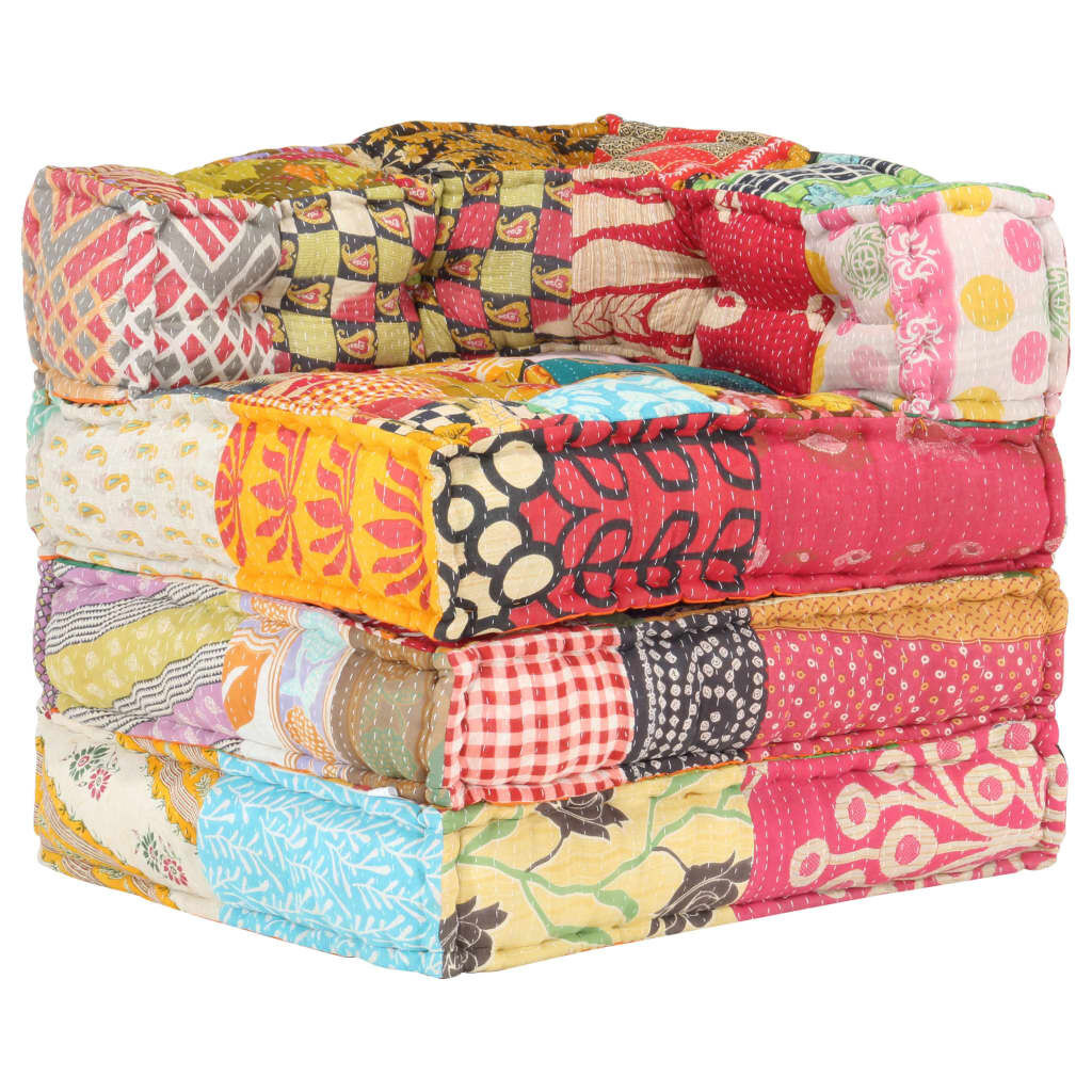 vidaXL Poef Modulair Stof Patchwork - 35% Korting