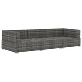 vidaXL 3-delige Loungeset Poly Rattan Grijs - 35% Korting!