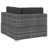 vidaXL 3-delige Loungeset Poly Rattan Grijs - 35% Korting!