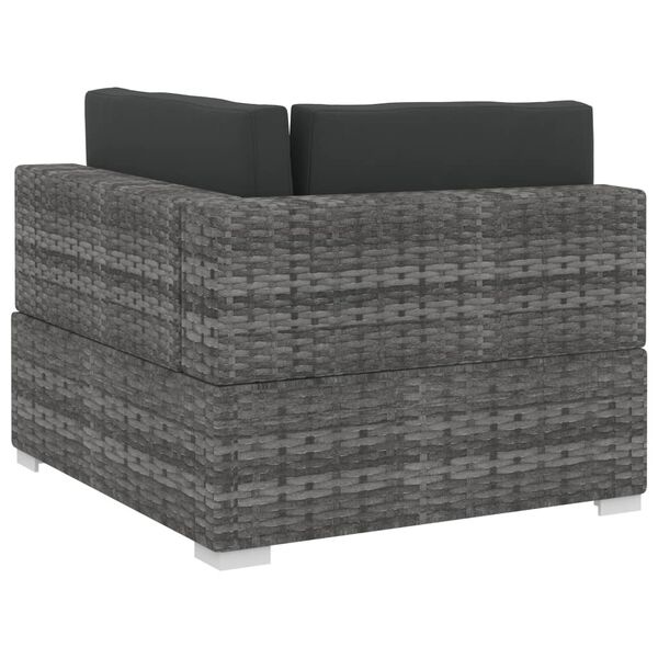 vidaXL 3-delige Loungeset Poly Rattan Grijs - 35% Korting!