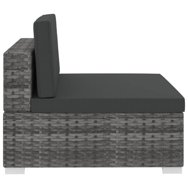 vidaXL 3-delige Loungeset Poly Rattan Grijs - 35% Korting!