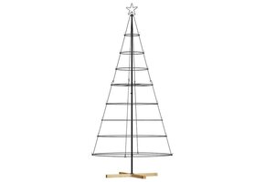vidaXL Kerst Cone Boom Zwart 210cm Staal - 47% Korting!