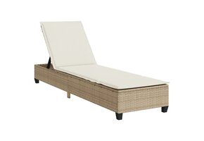 vidaXL Ligstoel Beige Polyrotan - Nu 57% Korting!