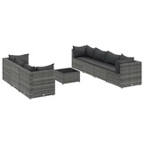 vidaXL 8-delige Loungeset (55% korting) - Poly Rattan Grijs