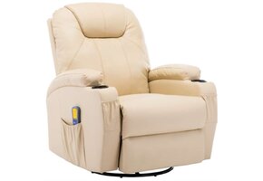 vidaXL Massagestoel Schommelend Kunstleer Crème - 40% Korting!