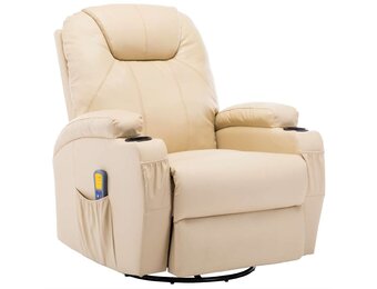 vidaXL Massagestoel Schommelend Kunstleer Crème - 40% Korting!