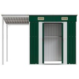 vidaXL Tuinschuur Groen - 277x110,5x181cm Staal - 55% Korting!