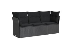 vidaXL Loungeset 3-delig Zwart - 35% Korting!