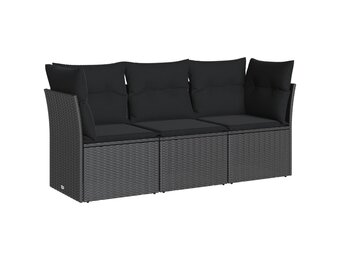 vidaXL Loungeset 3-delig Zwart - 35% Korting!