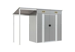 vidaXL Tuinschuur - 50% Korting - Staal Lichtgrijs
