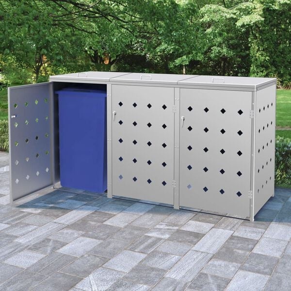 vidaXL Containerberging Driedubbel 240L RVS - 35% Korting!