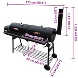 vidaXL Rookbarbecue Nevada XL Zwart - 55% Korting!