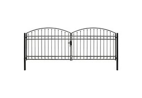 vidaXL Dubbele Poort Staal Zwart 400x125cm - 35% Korting!