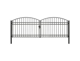 vidaXL Dubbele Poort Staal Zwart 400x125cm - 35% Korting!