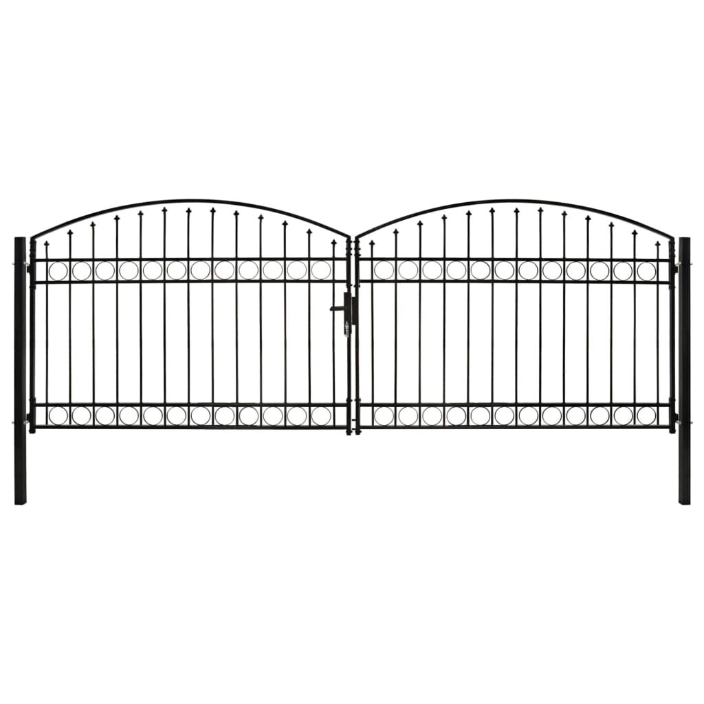 vidaXL Dubbele Poort Staal Zwart 400x125cm - 35% Korting!