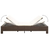 vidaXL Ligbed Poly Rattan Bruin (35% Korting)