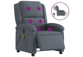 vidaXL Elektrische Massagestoel Fluweel Donkergrijs - Nu met 30% Korting!