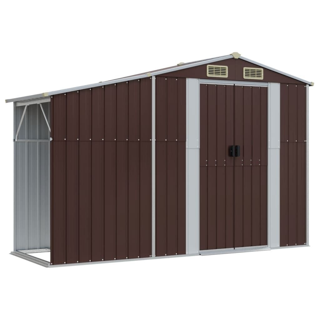 vidaXL Tuinschuur 277x93x179 cm Gegalvaniseerd Staal Bruin - 30% Korting