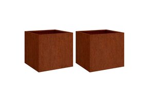 vidaXL Cortenstaal Plantenbakken 2 st 49x47x46 cm - 60% Korting!