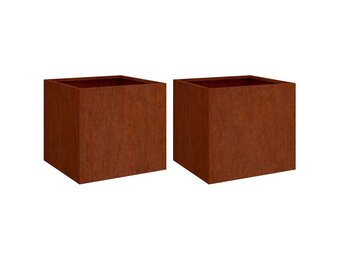 vidaXL Cortenstaal Plantenbakken 2 st 49x47x46 cm - 60% Korting!