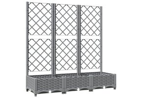 vidaXL Plantenbak met latwerk 120x40x121,5 cm Lichtgrijs - 53% Korting!