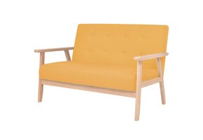 vidaXL Tweezitsbank stof geel - 41% Korting