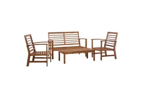 vidaXL Loungeset 4-delig Massief Acaciahout - 53% Korting