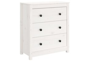 vidaXL Dressoir Massief Grenenhout Wit - 35% Korting!