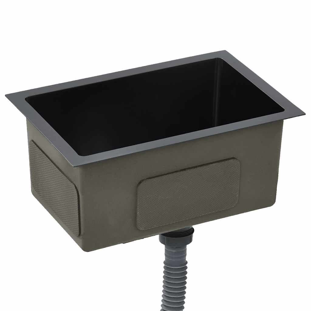 vidaXL Gootsteen RVS Zwart - 35% Korting