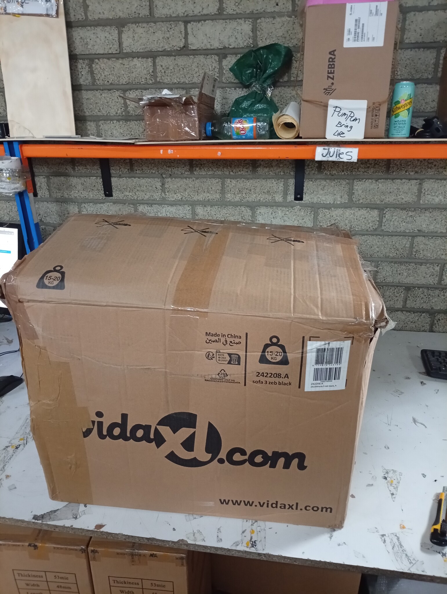 vidaXL 3-zitsbank Kunstleer Zwart - 55% Korting