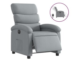 vidaXL Elektrisch Verstelbare Fauteuil Stof Lichtgrijs - 35% Korting