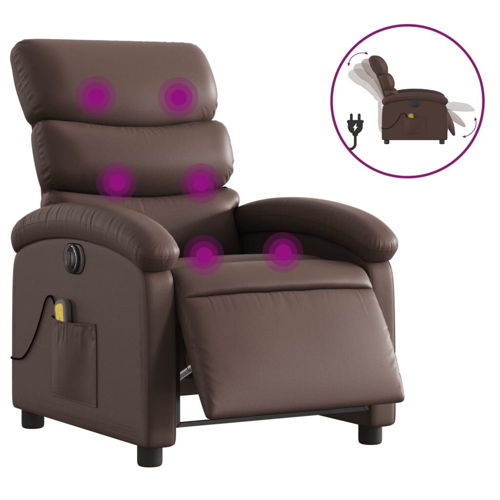 vidaXL Elektrische Massagestoel Kunstleer Bruin - 35% Korting!