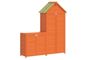 vidaXL 2-delige Tuinschuurset Grenenhout Bruin - Nu 35% Korting!