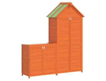 vidaXL 2-delige Tuinschuurset Grenenhout Bruin - Nu 35% Korting!